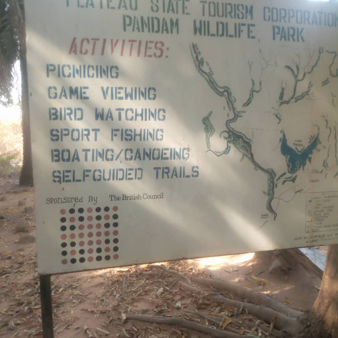 A signboard in Pandam Wildlife Park telling the activities being carried out and also a map to the places