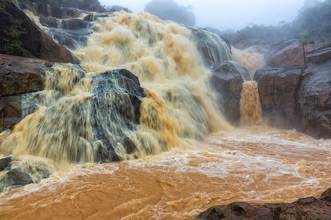 The turbulent water falls at Kurra, in Plateau state